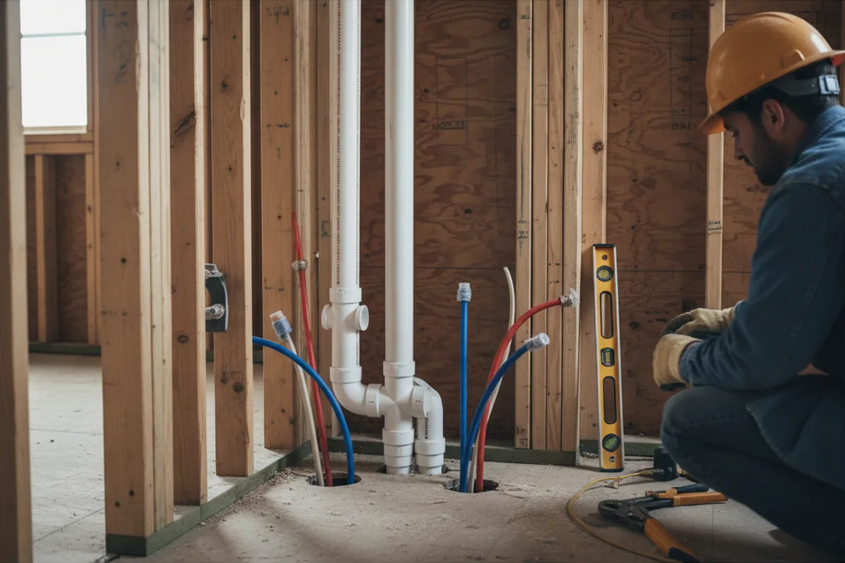 Drain and supply rough-in during Garbage Disposal Repair in Orange